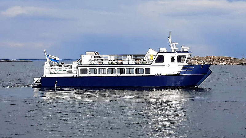 The vessel Isosaari II on the water.