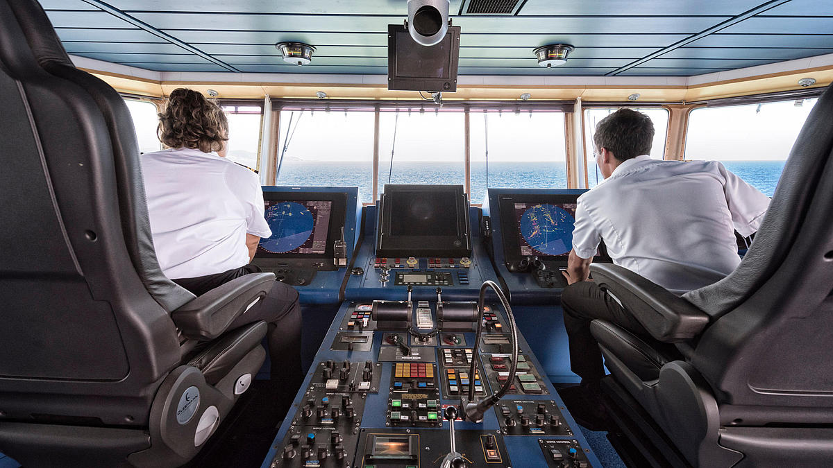 Captains on the navigation bridge 