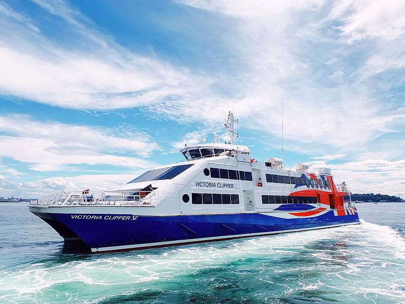 Backbordseite der Fähre Victoria Clipper V.