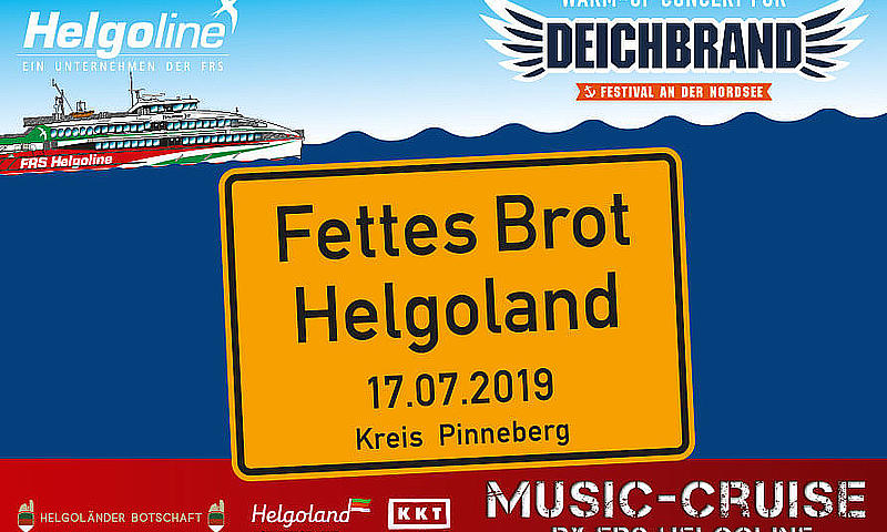 Plakat Music-Cruise mit Fettes Brot aufn Helgoland.