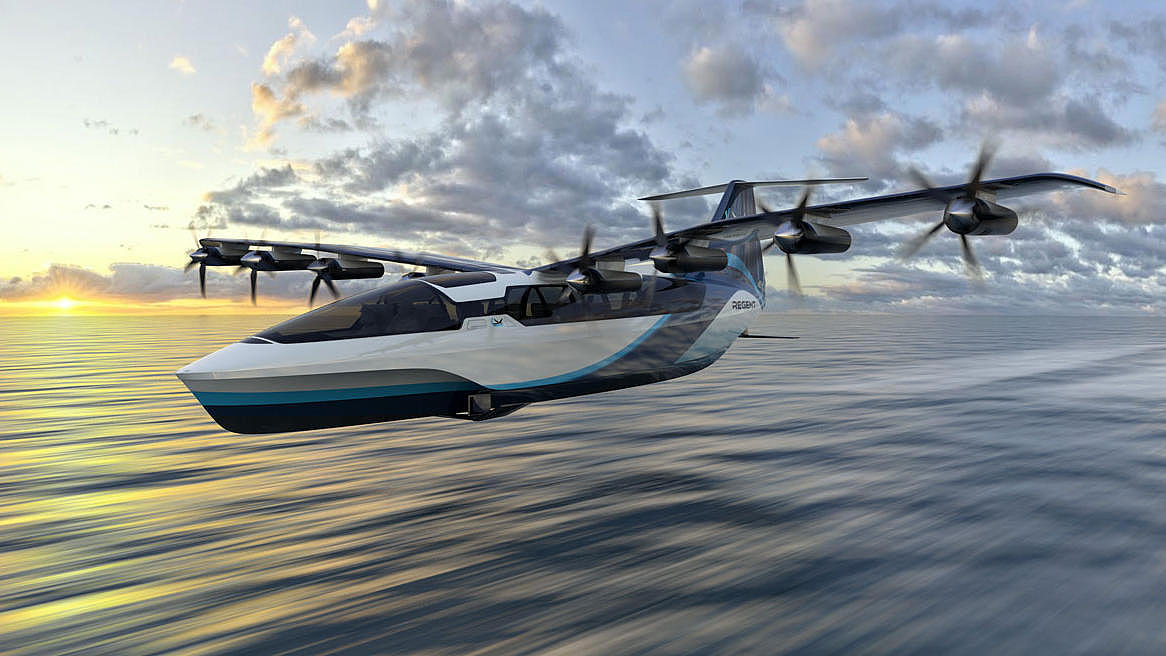 Entwurf des neuartigen Seagliders, der emissionsfreien Hochgeschwindigkeitstransport ermöglicht.