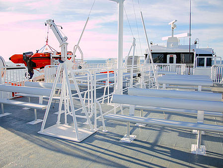 Free deck space of Helgoline ferry.